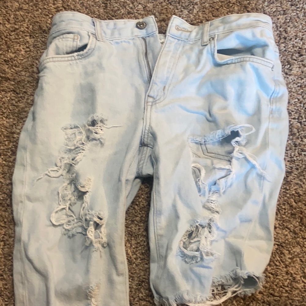 Light Blue Jean Capri Shorts